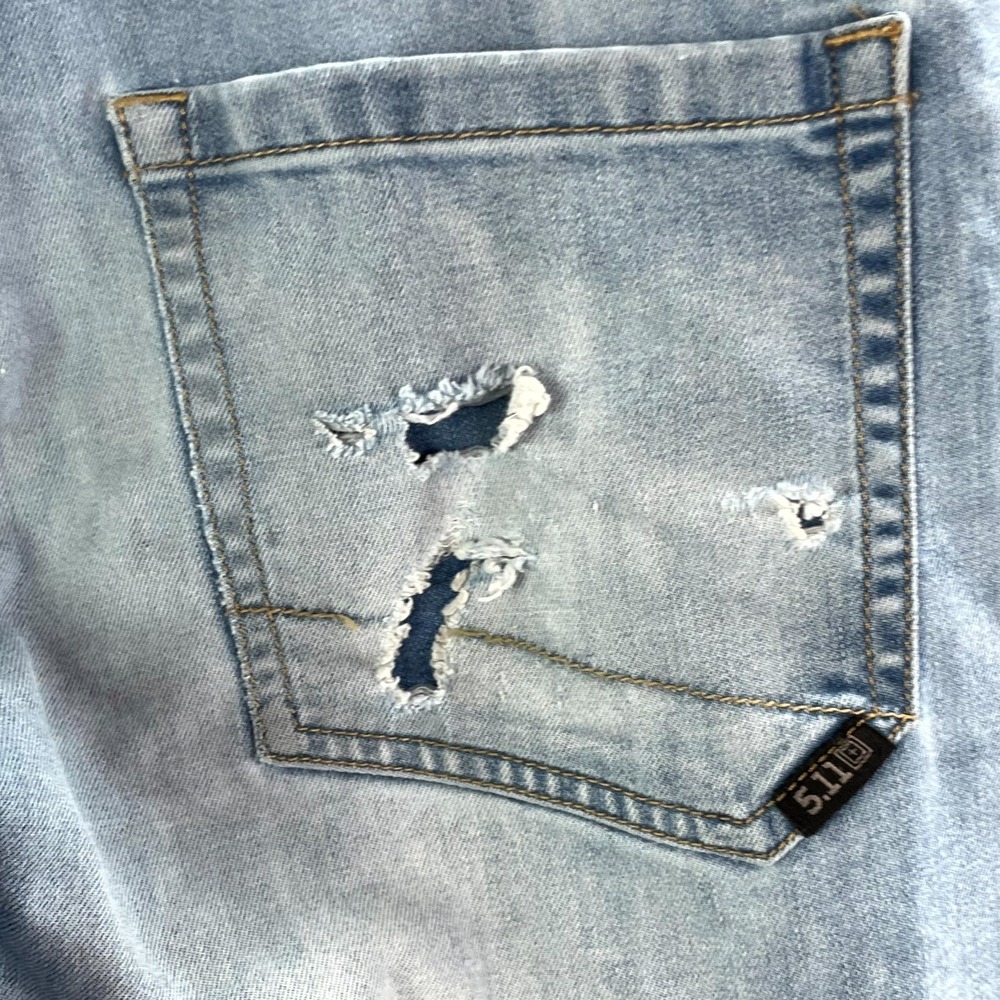 5.11 Tactical Jeans Mens 32x30 Denim Medium Wash Hiking Camping Utility Skate - Picture 12 of 14